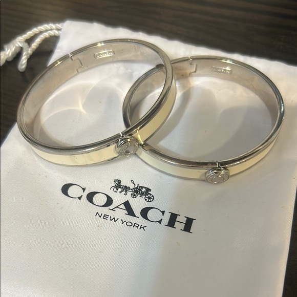 Coach Silver Bangle Bracelet Set - Picture 1 of 3